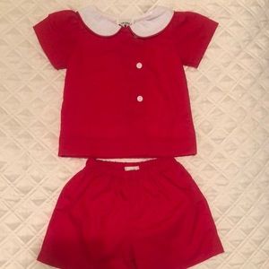 Infant red matching set 9-12 mo